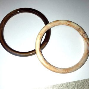 Poly resin Creame and coffee swirl bangle bracelet bundle***also sold separately